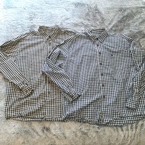 Vintage Eddie Bauer Checkered Flannels Size XL lot of 2